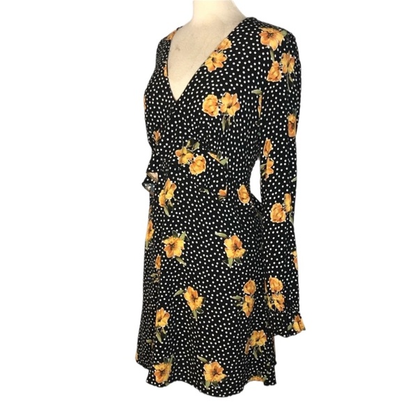 Nobody’s Child Tea Dress with Ruffle Detail In Floral Spot - Picture 6 of 13